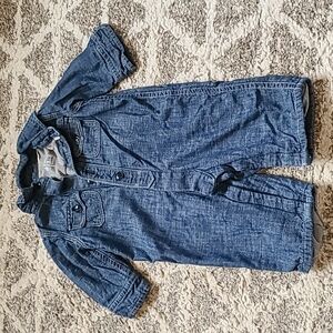 10 for $25 - baby GAP Infant 3-6m Gray Cotton Lined Jean Romper